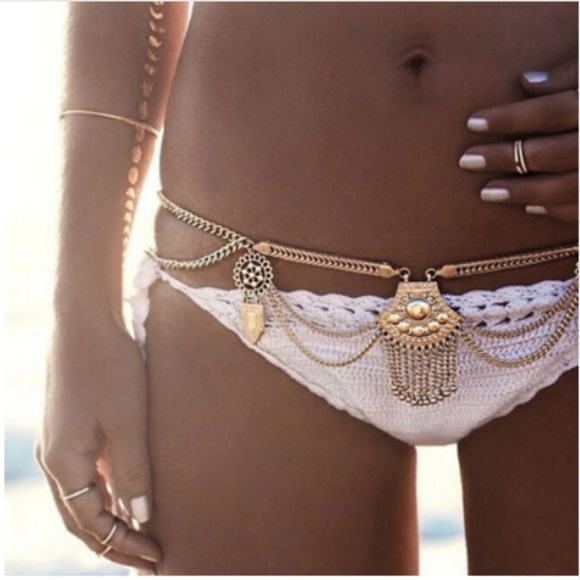 Bohemian Ethnic Sexy Silver/Gold Waist Chain Sexy - Picture 2 of 8